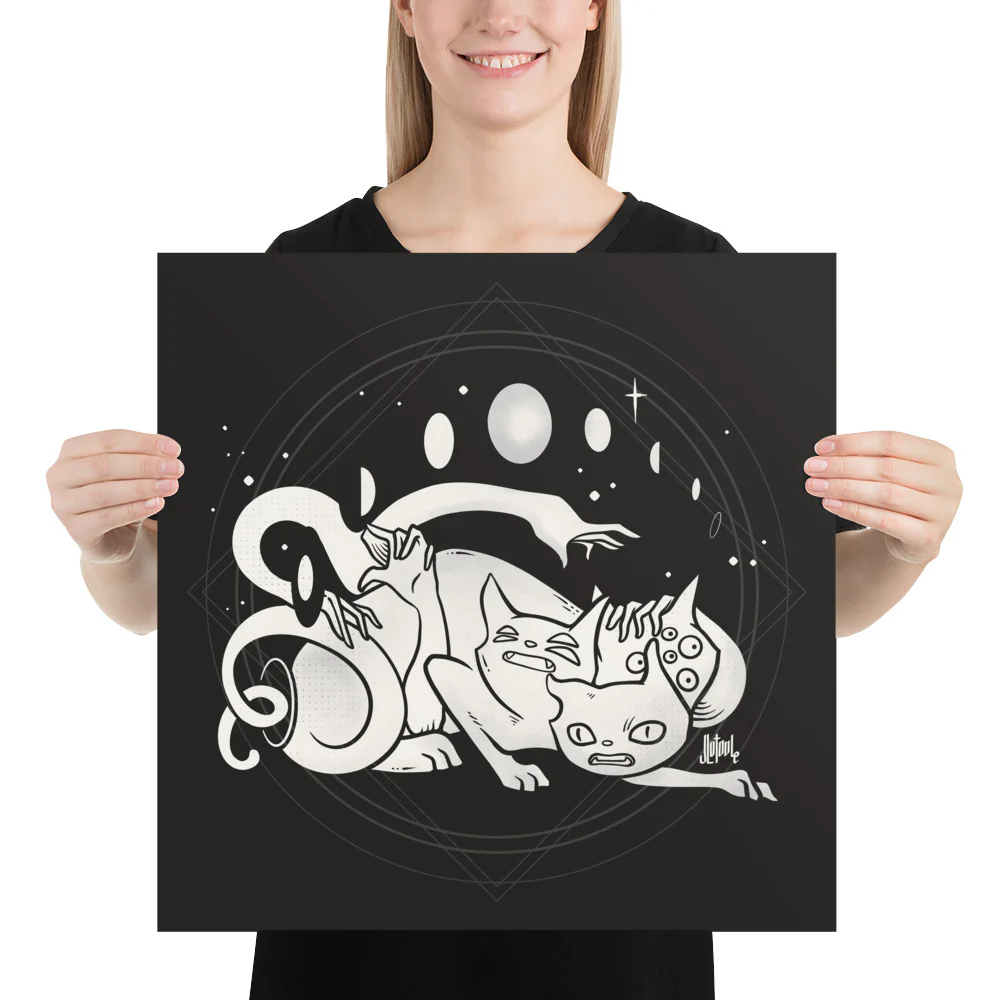 Crawling Cat, Matte Art Print Poster - Image 6
