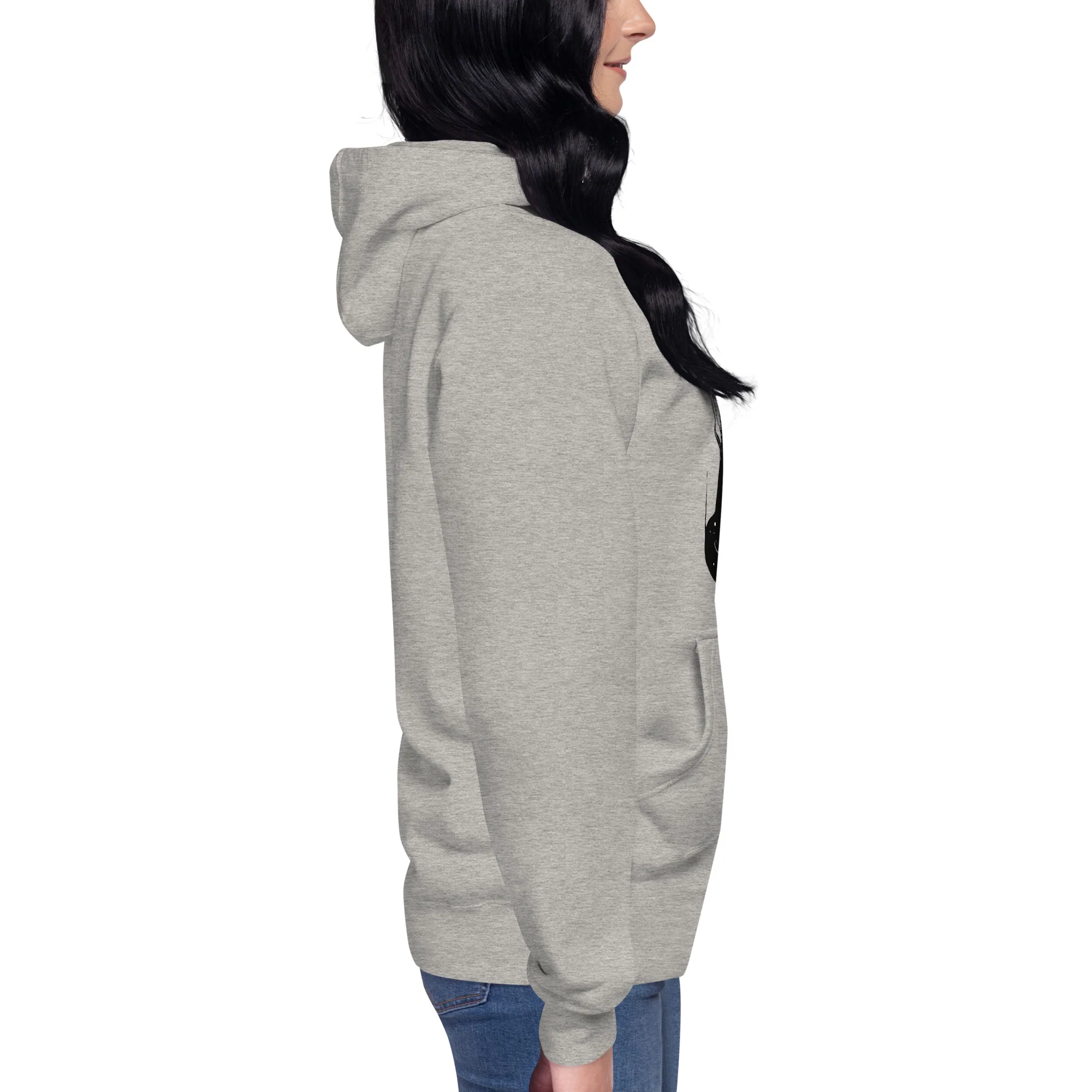 Creepy Cute Black Cat, Unisex Hoodie - Image 2