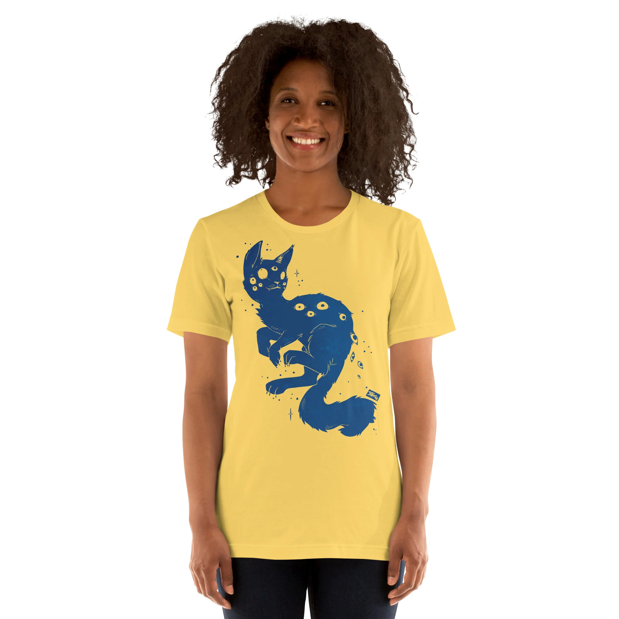 Creepy Cute Cat, Unisex T-Shirt - Image 6