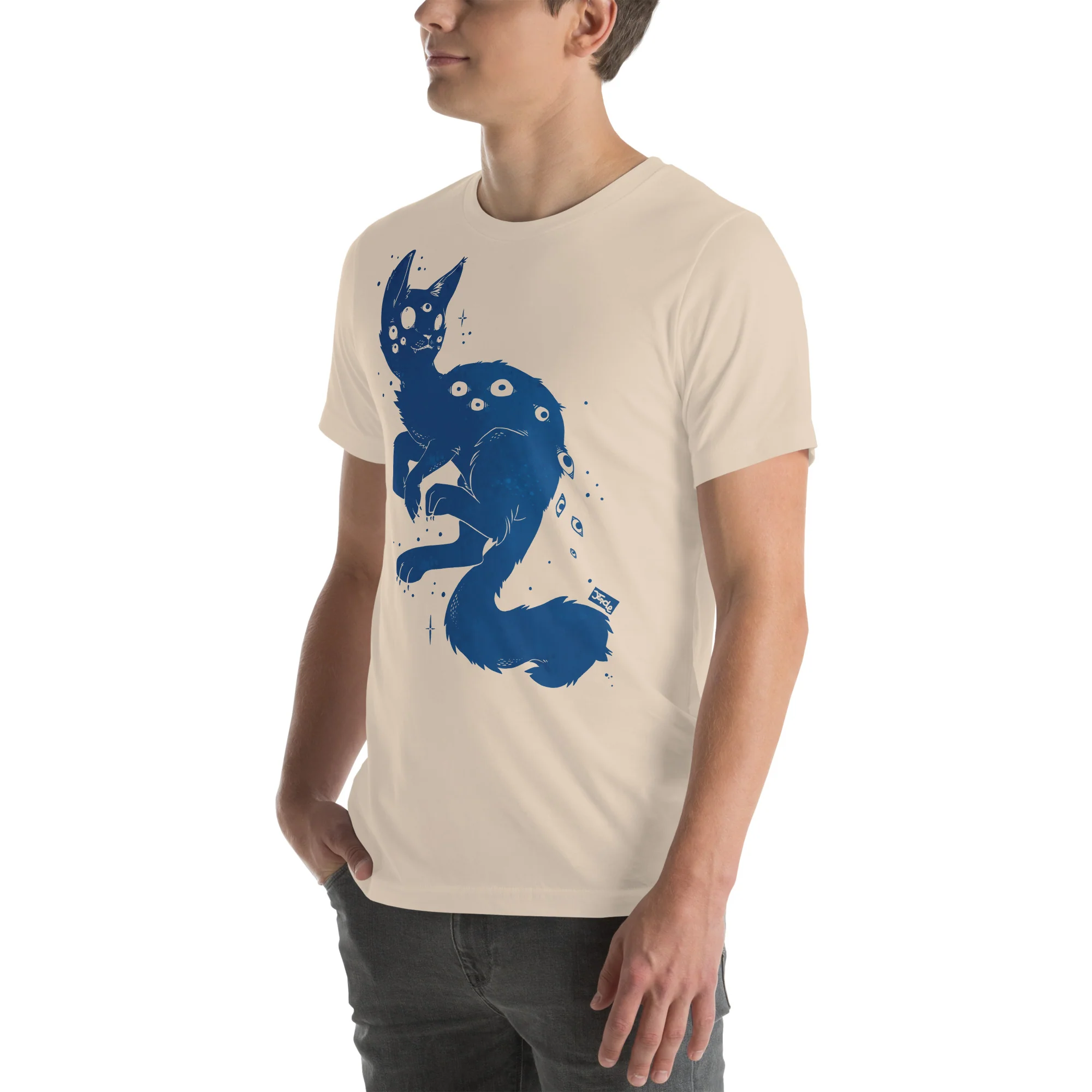 Creepy Cute Cat, Unisex T-Shirt - Image 3