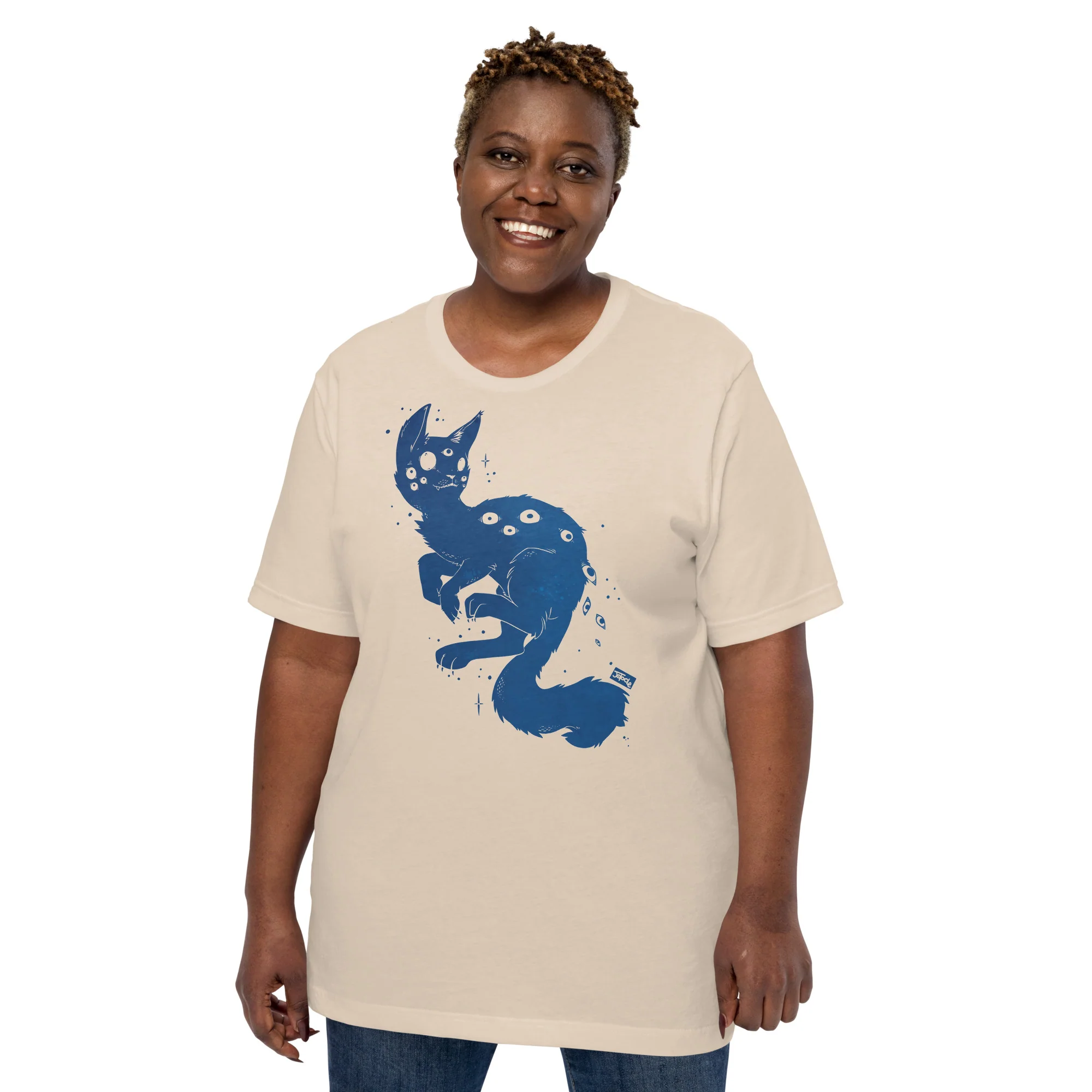 Creepy Cute Cat, Unisex T-Shirt - Image 5