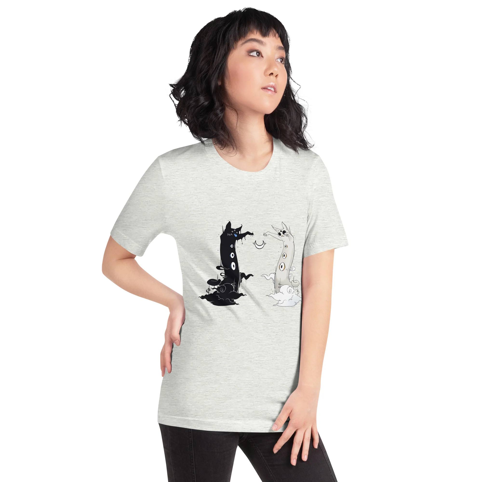 Dark And Light Cats, Unisex T-Shirt - Image 5