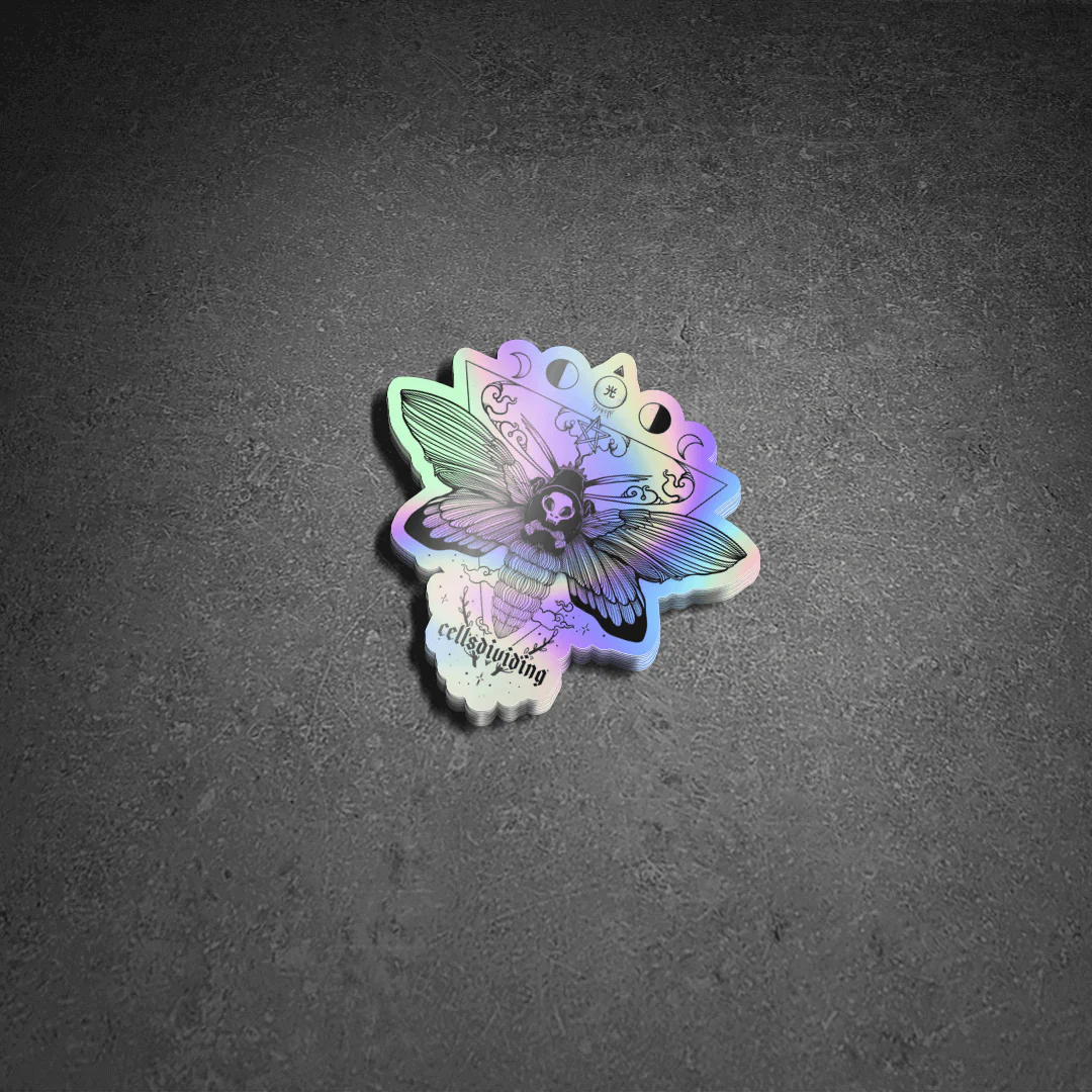Death Head Moth, Holographic Sticker - Image 3