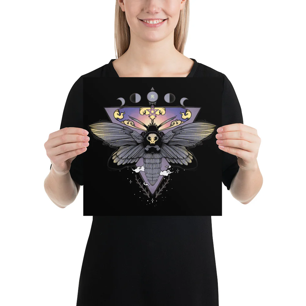 Death Head Moth, Matte Art Print Poster - Image 4