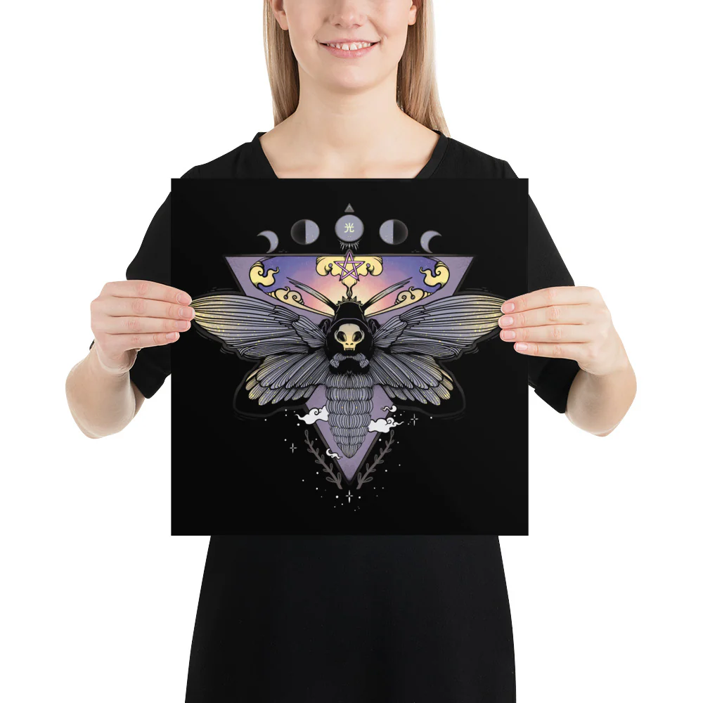 Death Head Moth, Matte Art Print Poster - Image 5
