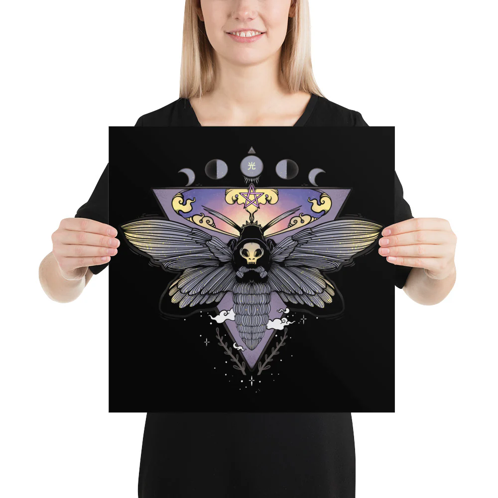 Death Head Moth, Matte Art Print Poster - Image 6