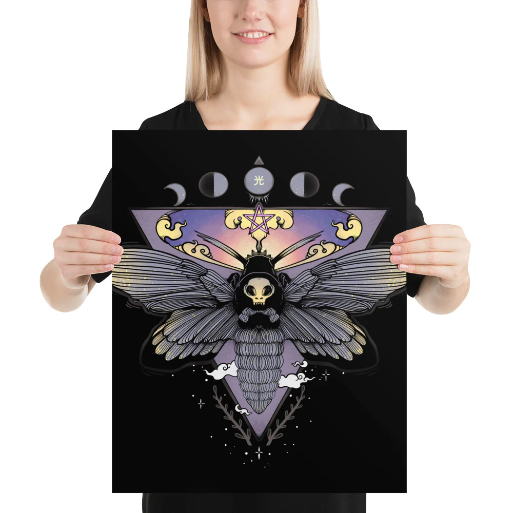 Death Head Moth, Matte Art Print Poster - Image 7