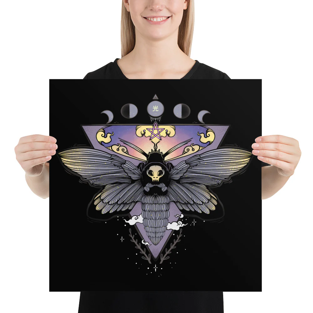 Death Head Moth, Matte Art Print Poster - Image 8