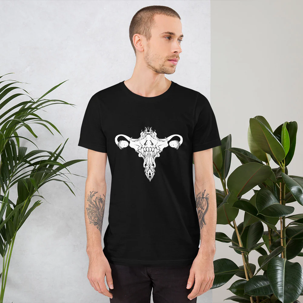 Death Metal Uterus, Unisex T-Shirt, Black - Image 4