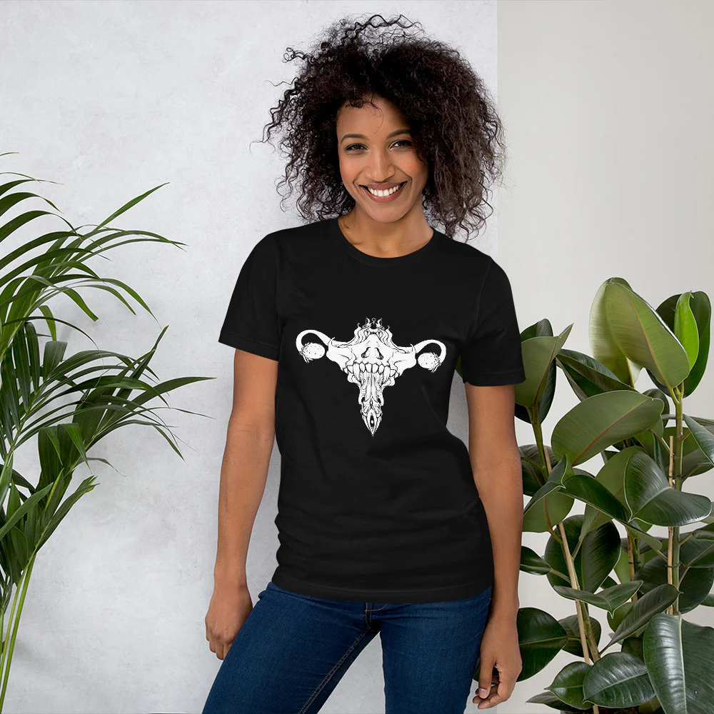Death Metal Uterus, Unisex T-Shirt, Black - Image 5
