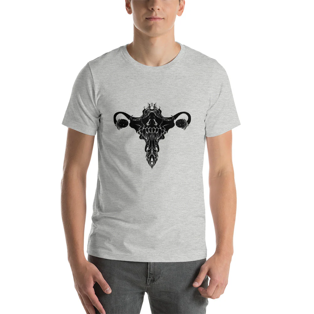Death Metal Uterus, Unisex T-Shirt, Athletic Heather - Image 3