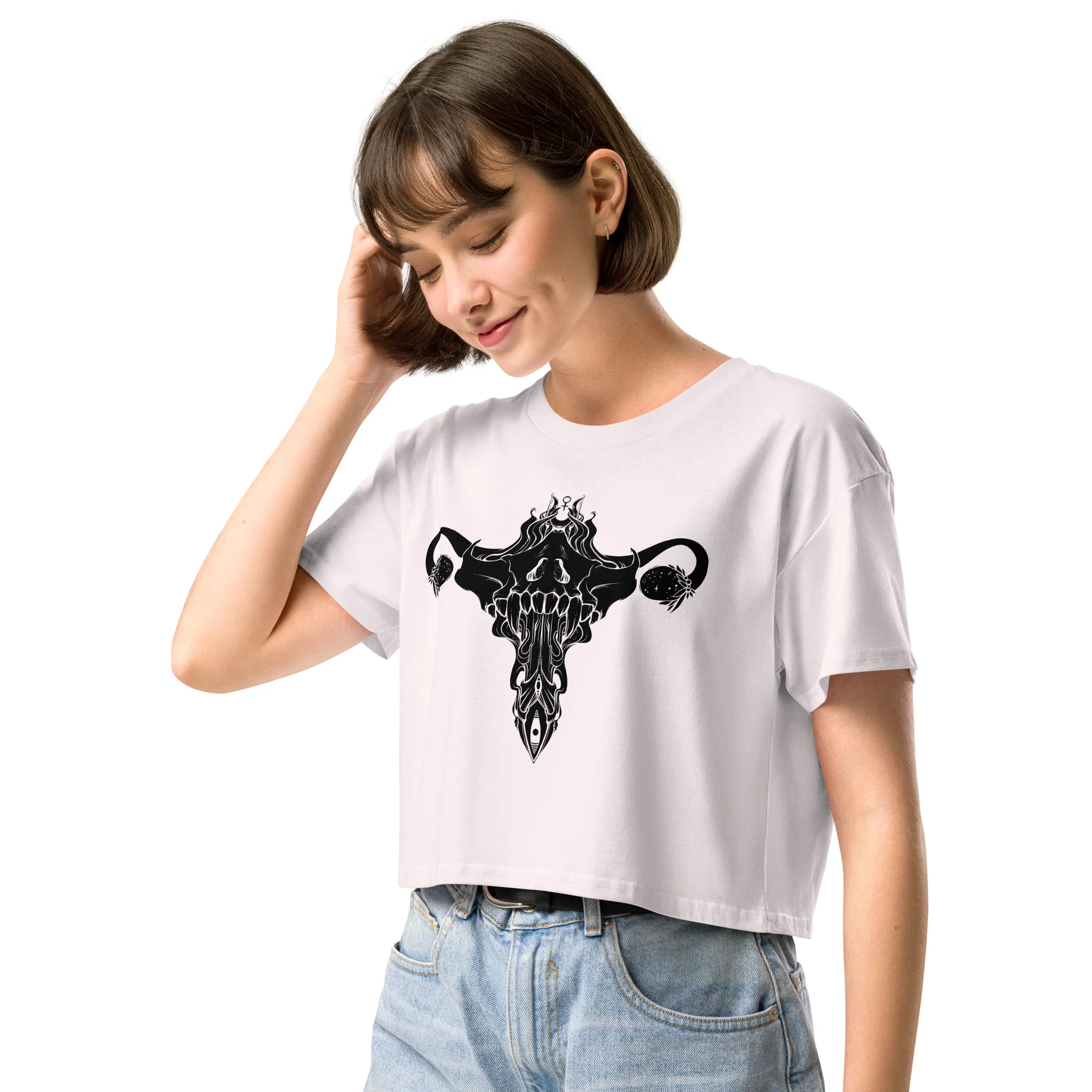 Death Metal Uterus, Relaxed Crop Top - Image 2