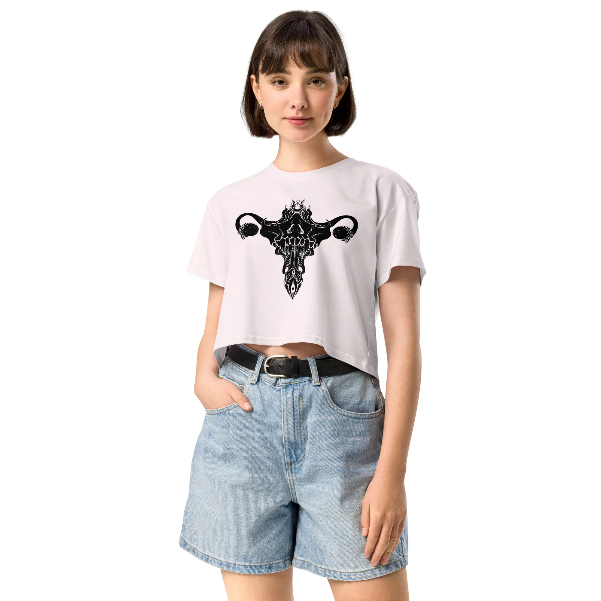 Death Metal Uterus, Relaxed Crop Top - Image 3