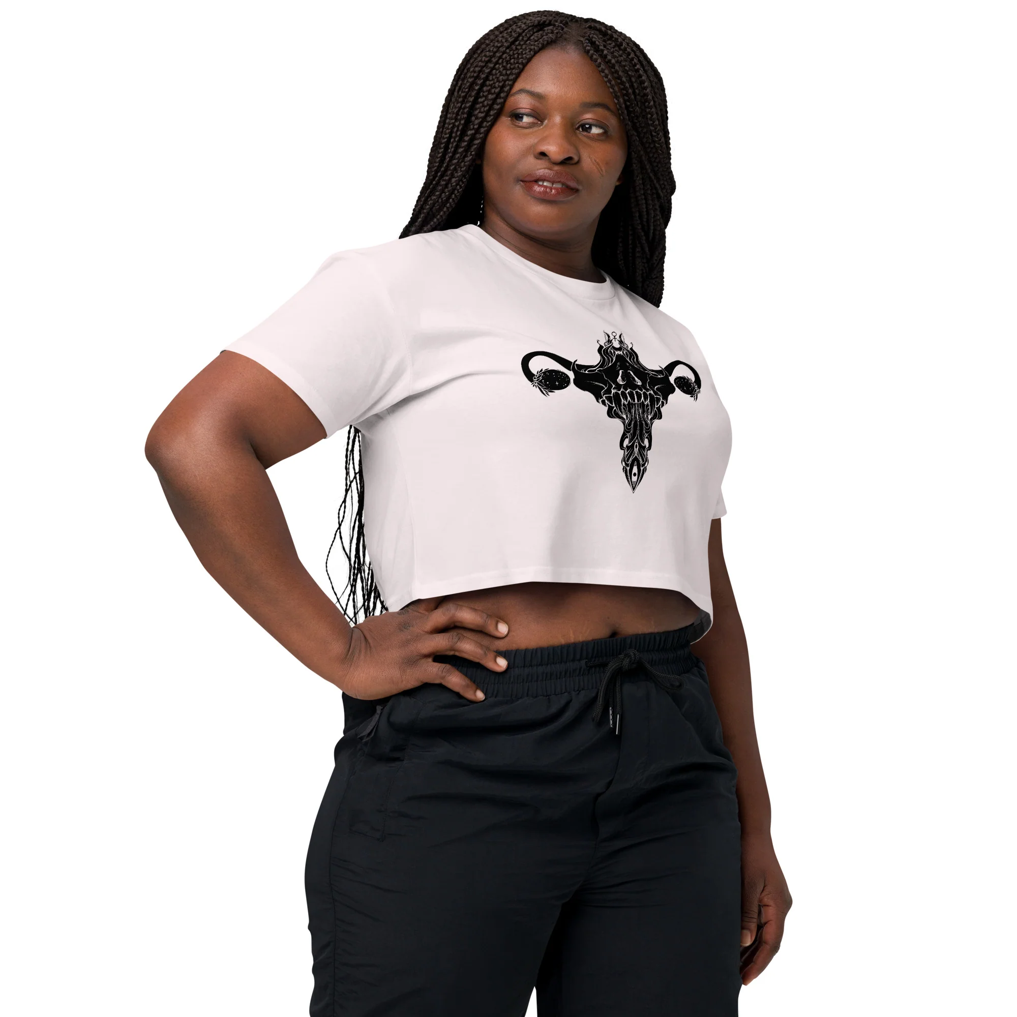 Death Metal Uterus, Relaxed Crop Top - Image 5