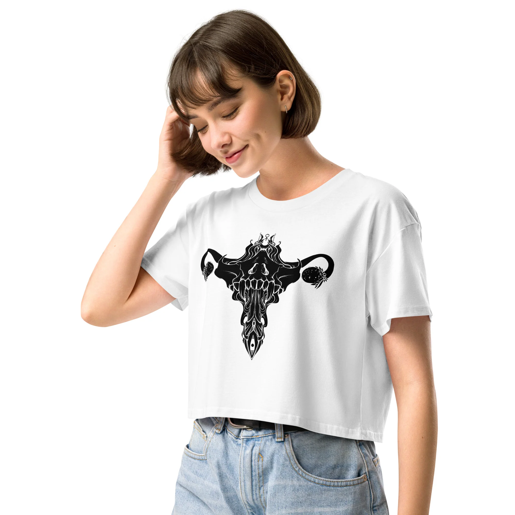 Death Metal Uterus, Relaxed Crop Top - Image 9