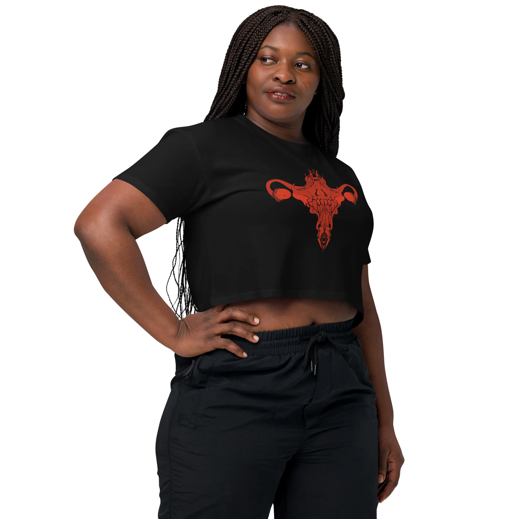 Death Metal Uterus, Relaxed Crop Top - Image 4