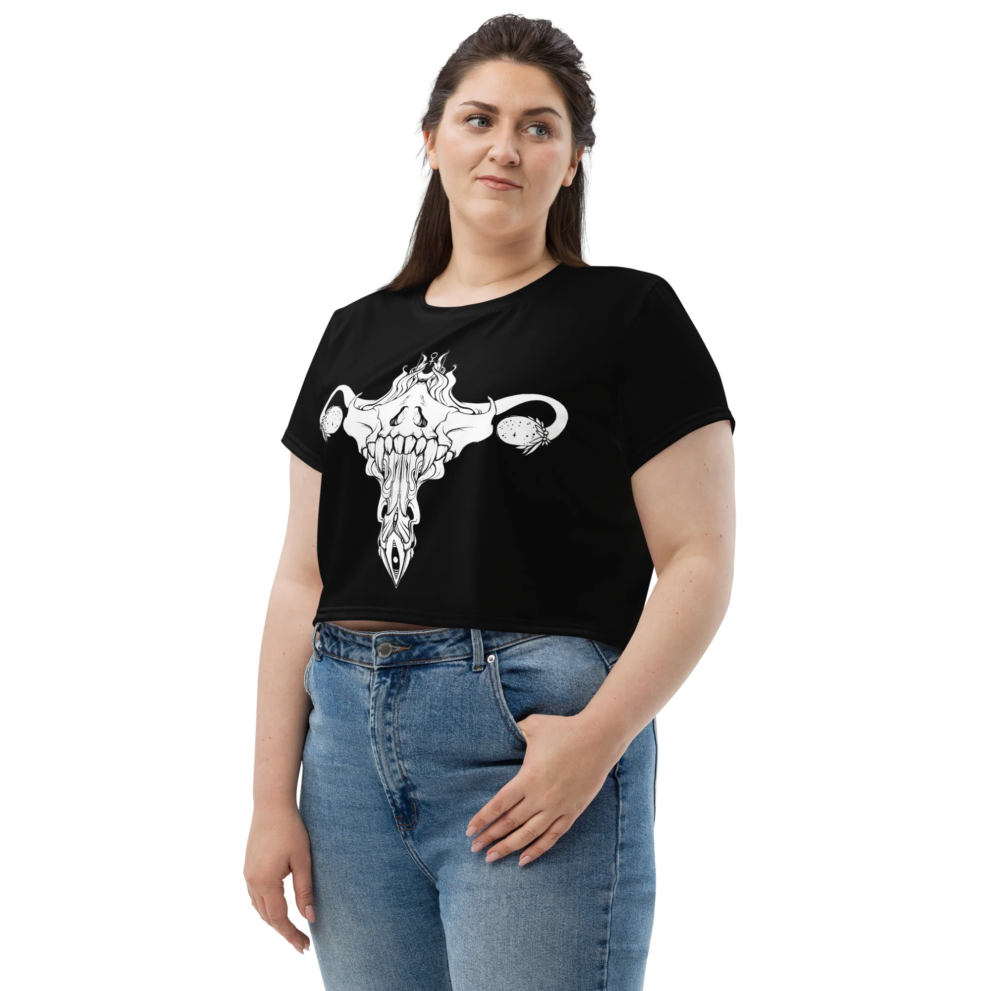 Death Metal Uterus, Sublimation Crop Top - Image 7