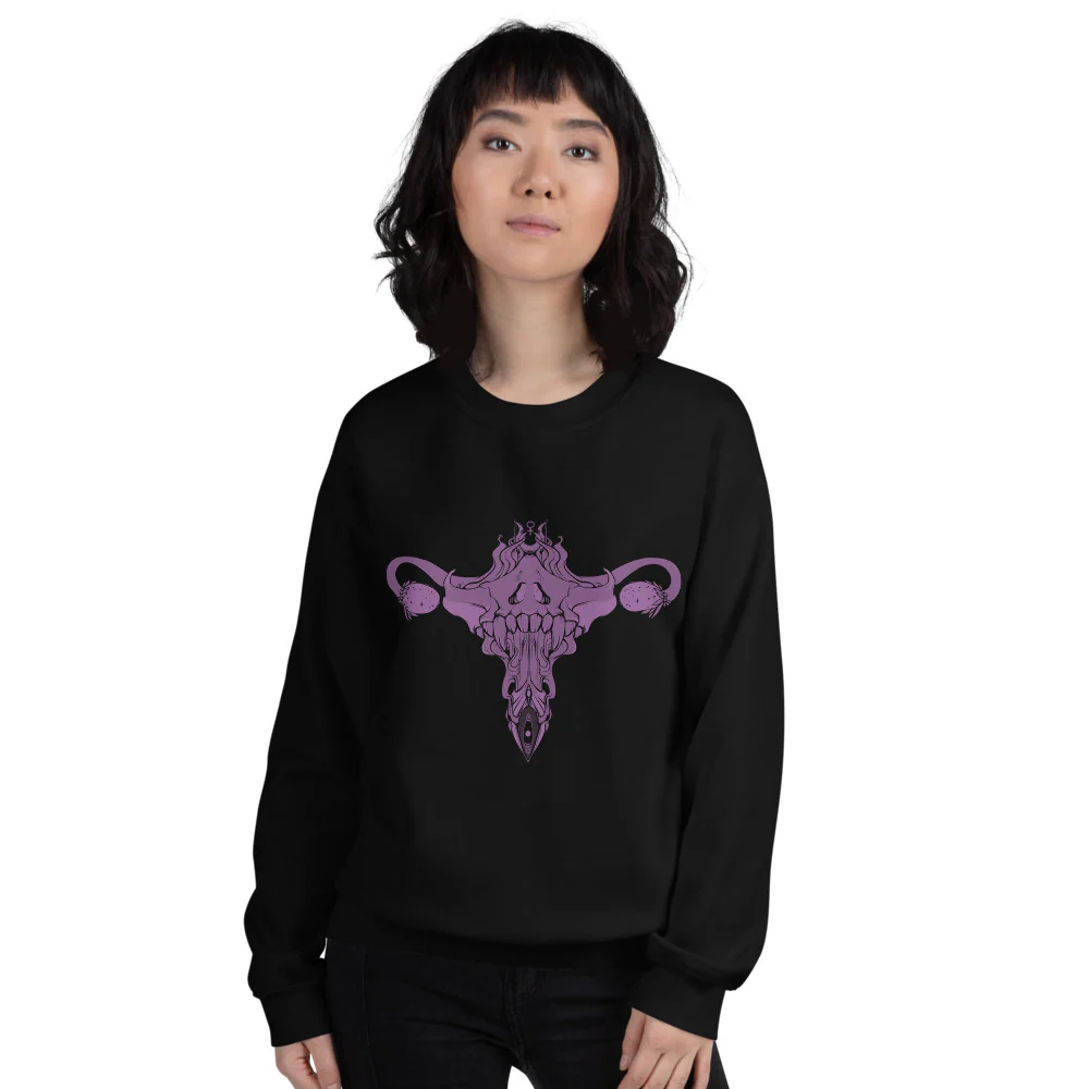 Death Metal Uterus, Unisex Sweatshirt - Image 3