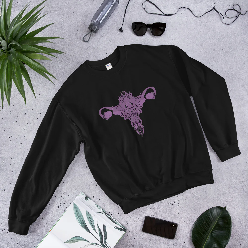 Death Metal Uterus, Unisex Sweatshirt - Image 4
