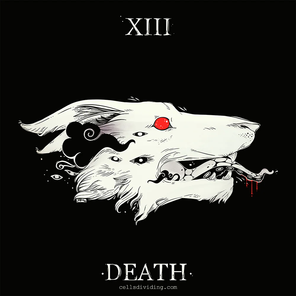 Wolf Death Tarot Card, Unisex T-Shirt, Ash - Image 4