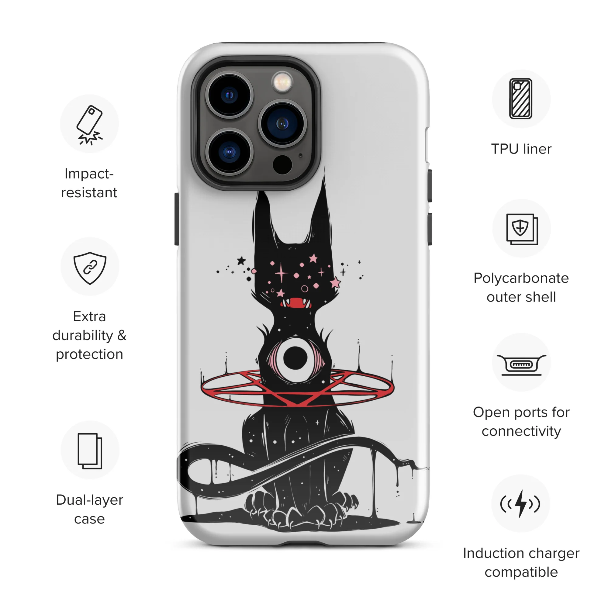 Demon Cat, Tough Case For iPhone® - Image 4