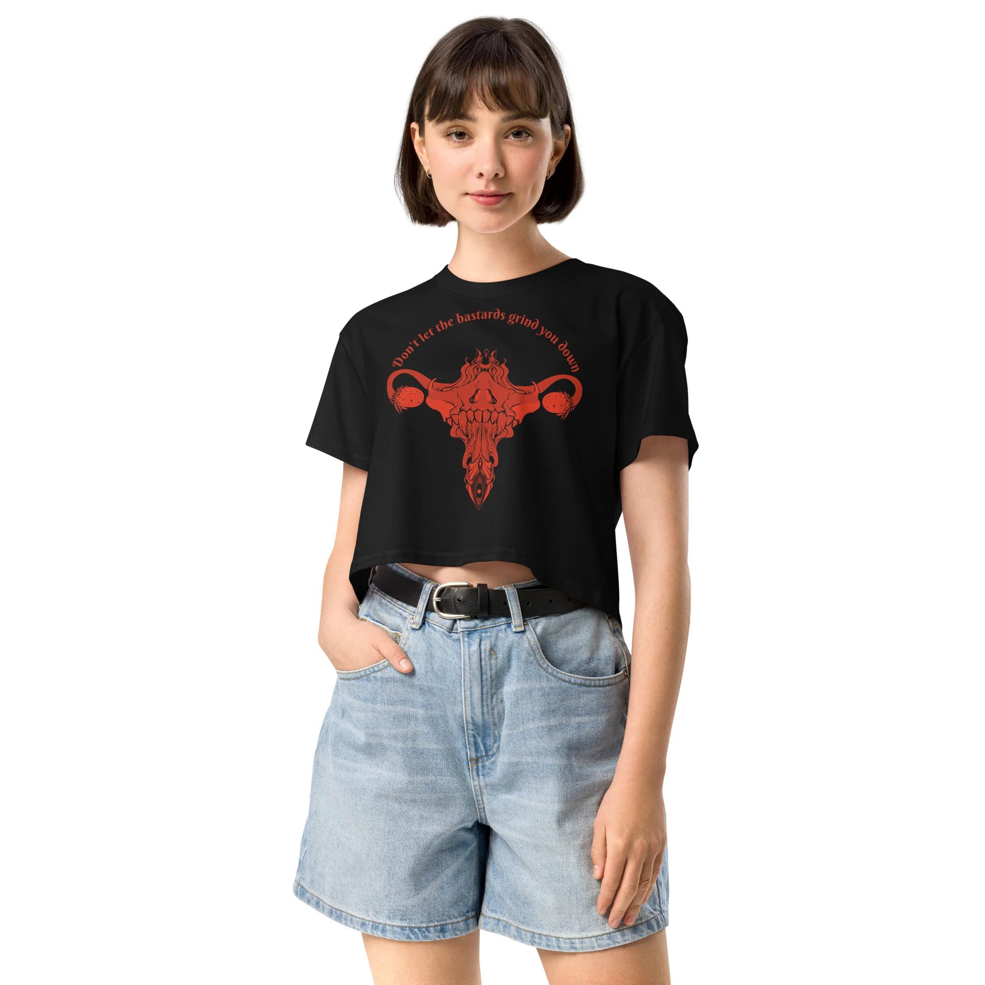 Don't Let Them Get You Down, Relaxed Crop Top - Image 2