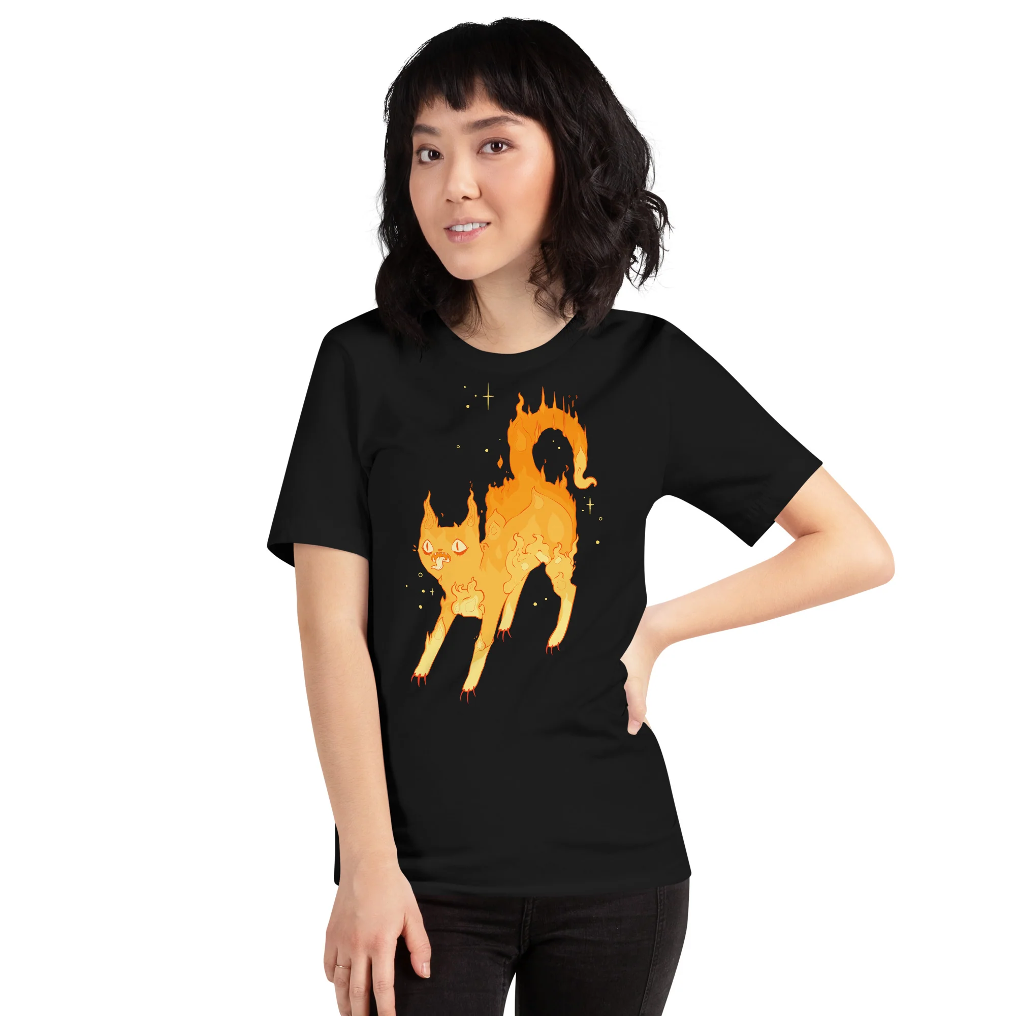 Fire Cat, Unisex T-Shirt - Image 3