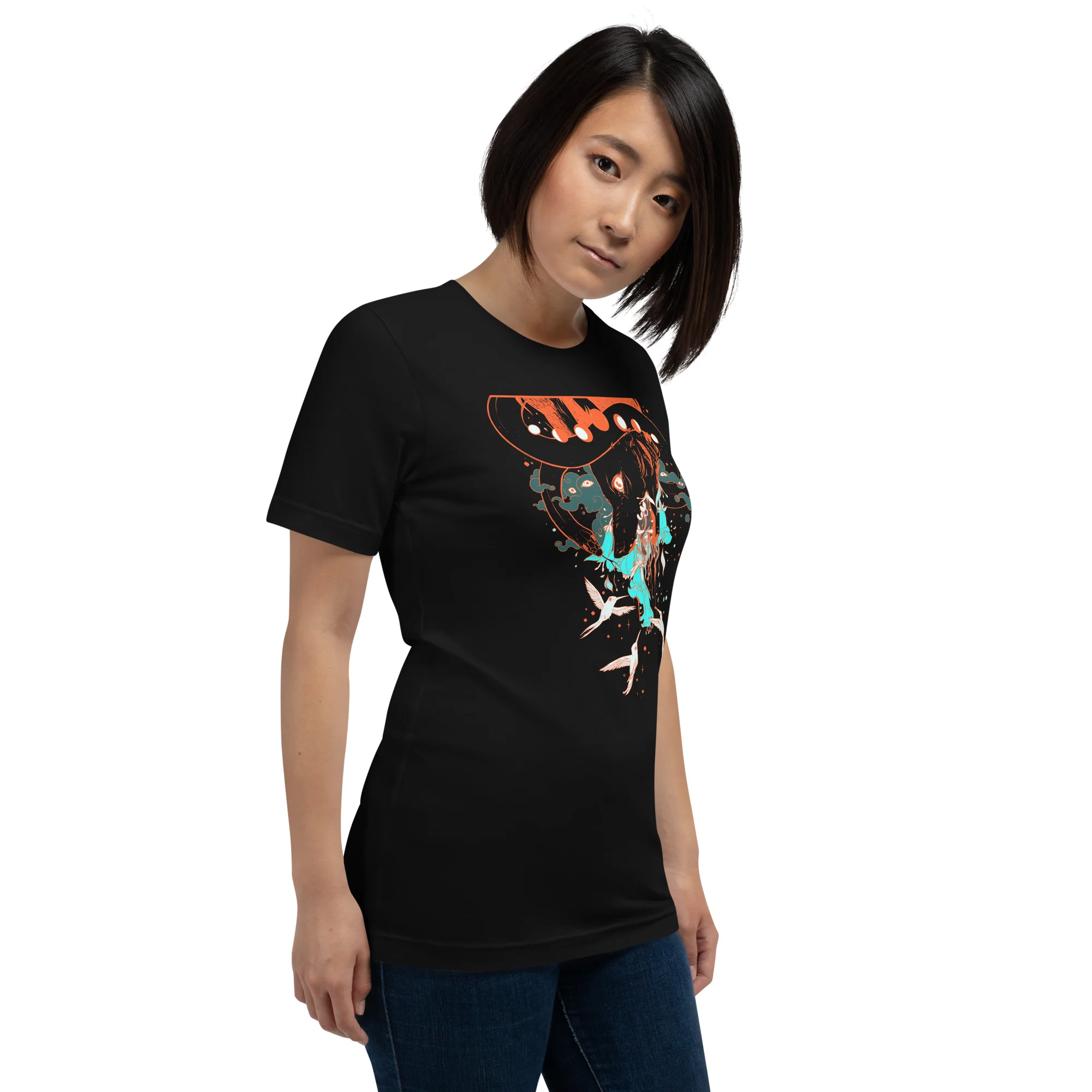 Fox And Hummingbirds, Unisex T-Shirt - Image 6
