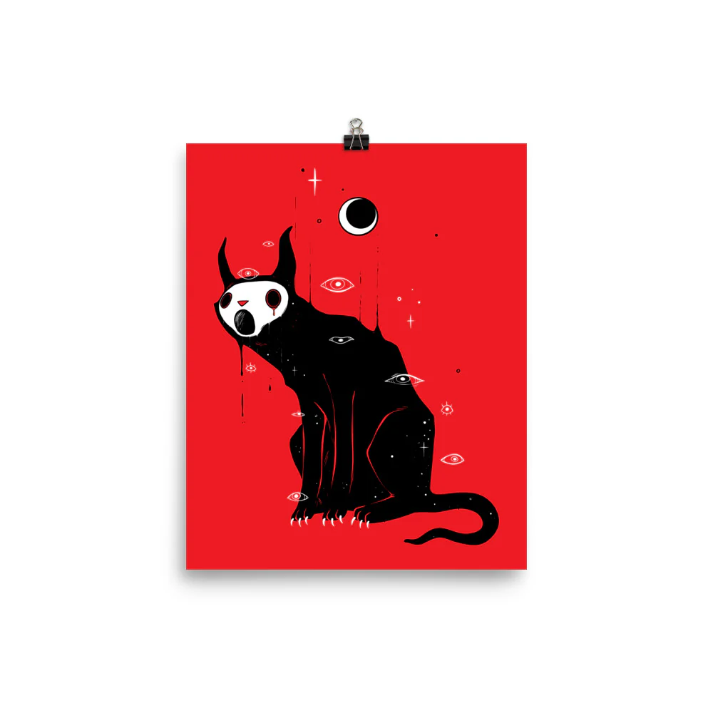Ghost Cat, Matte Art Print Poster - Image 2