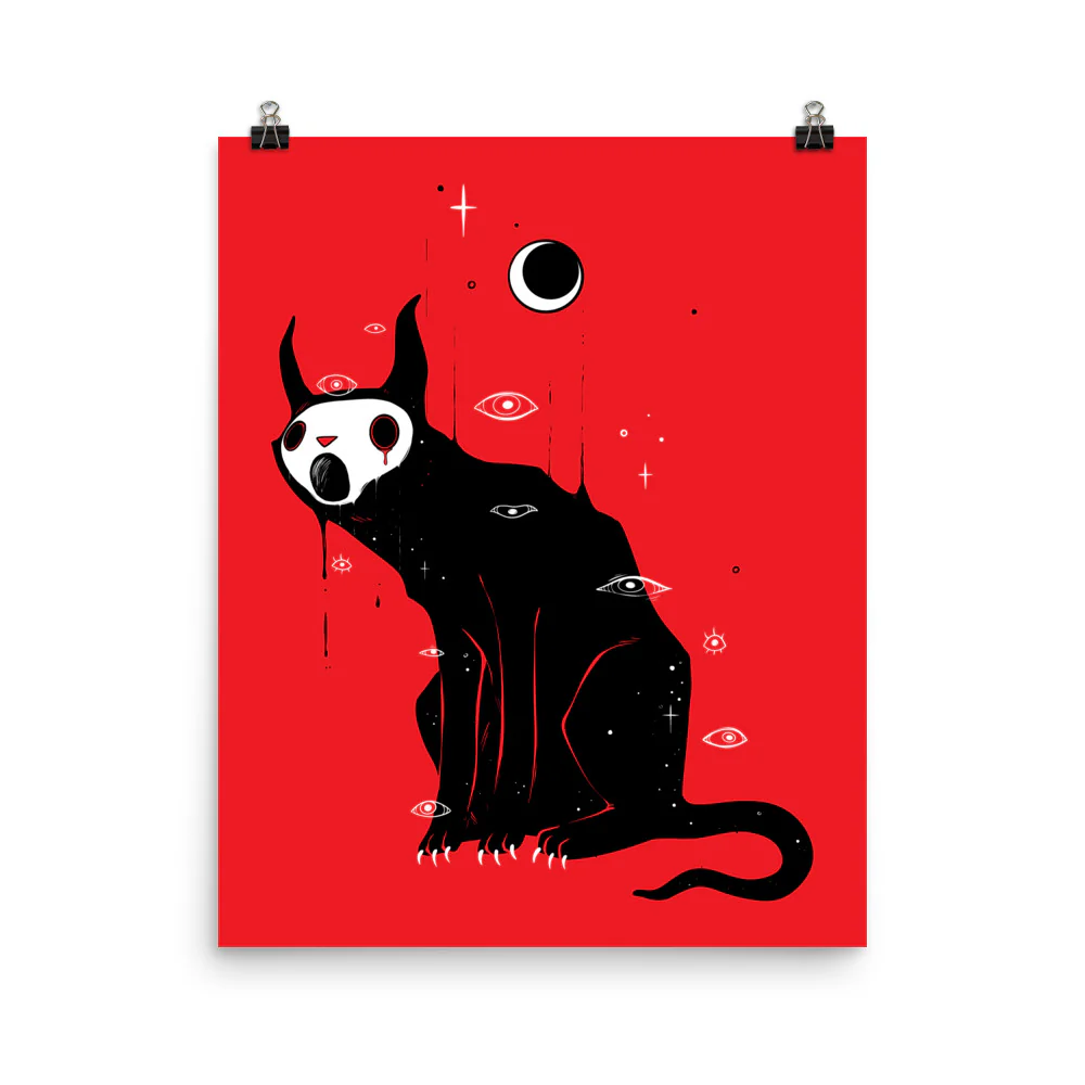 Ghost Cat, Matte Art Print Poster - Image 3