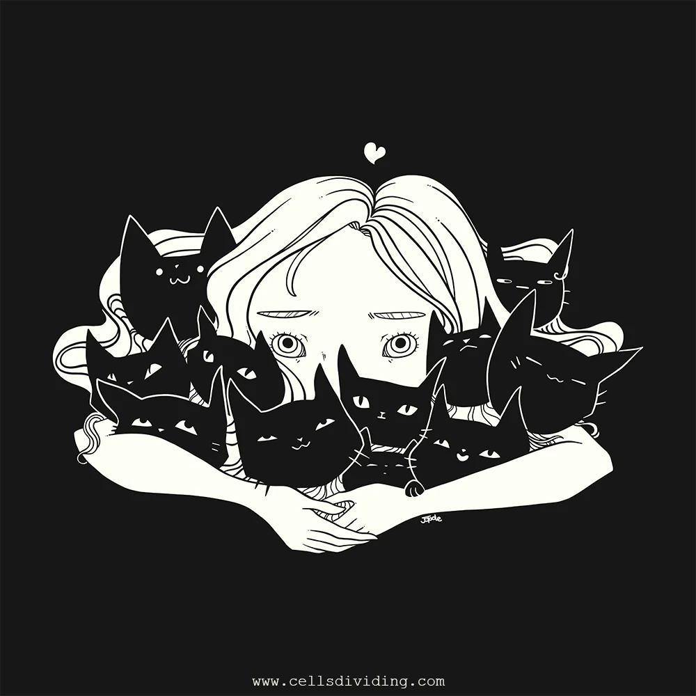 Girl Hugging Cats, Racerback Tank Top - Image 4