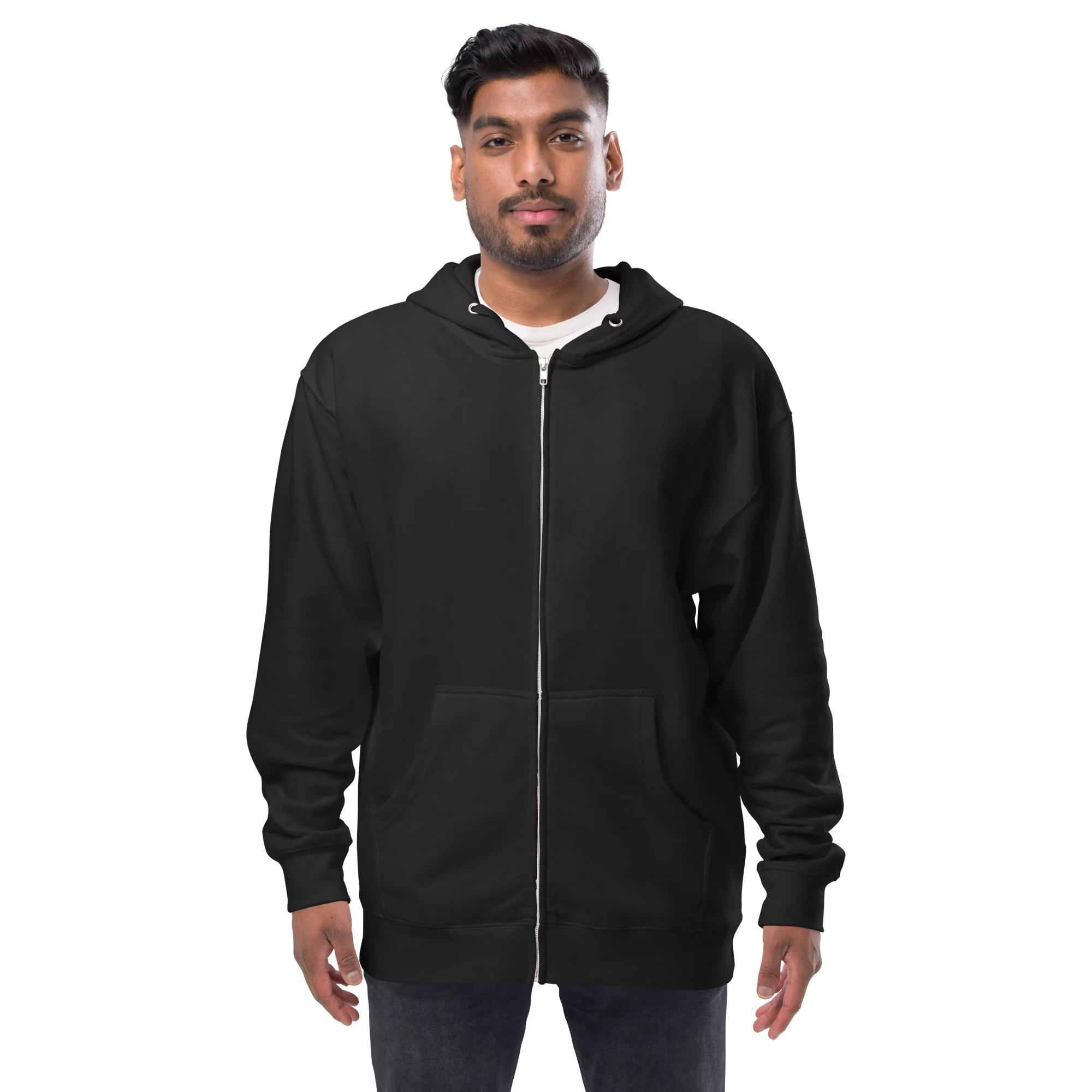 Green Crow, Unisex Fleece Zip-Up Hoodie - Image 3