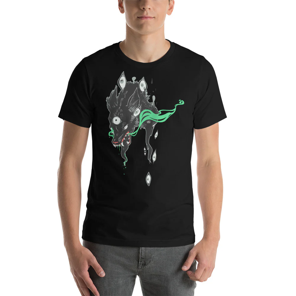 Green Wolf, Unisex T-Shirt - Image 2