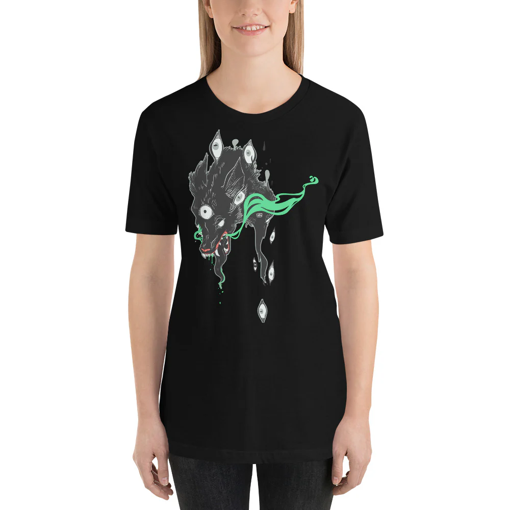 Green Wolf, Unisex T-Shirt - Image 3