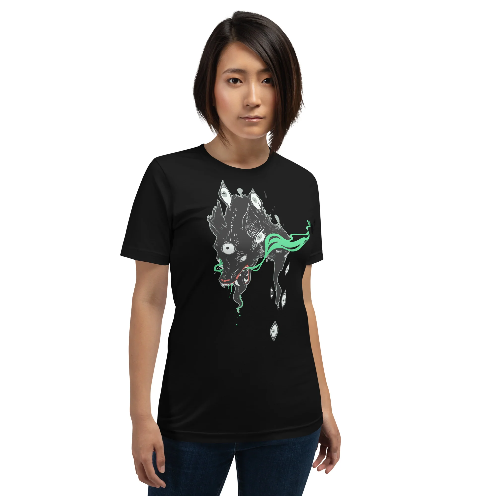 Green Wolf, Unisex T-Shirt - Image 4