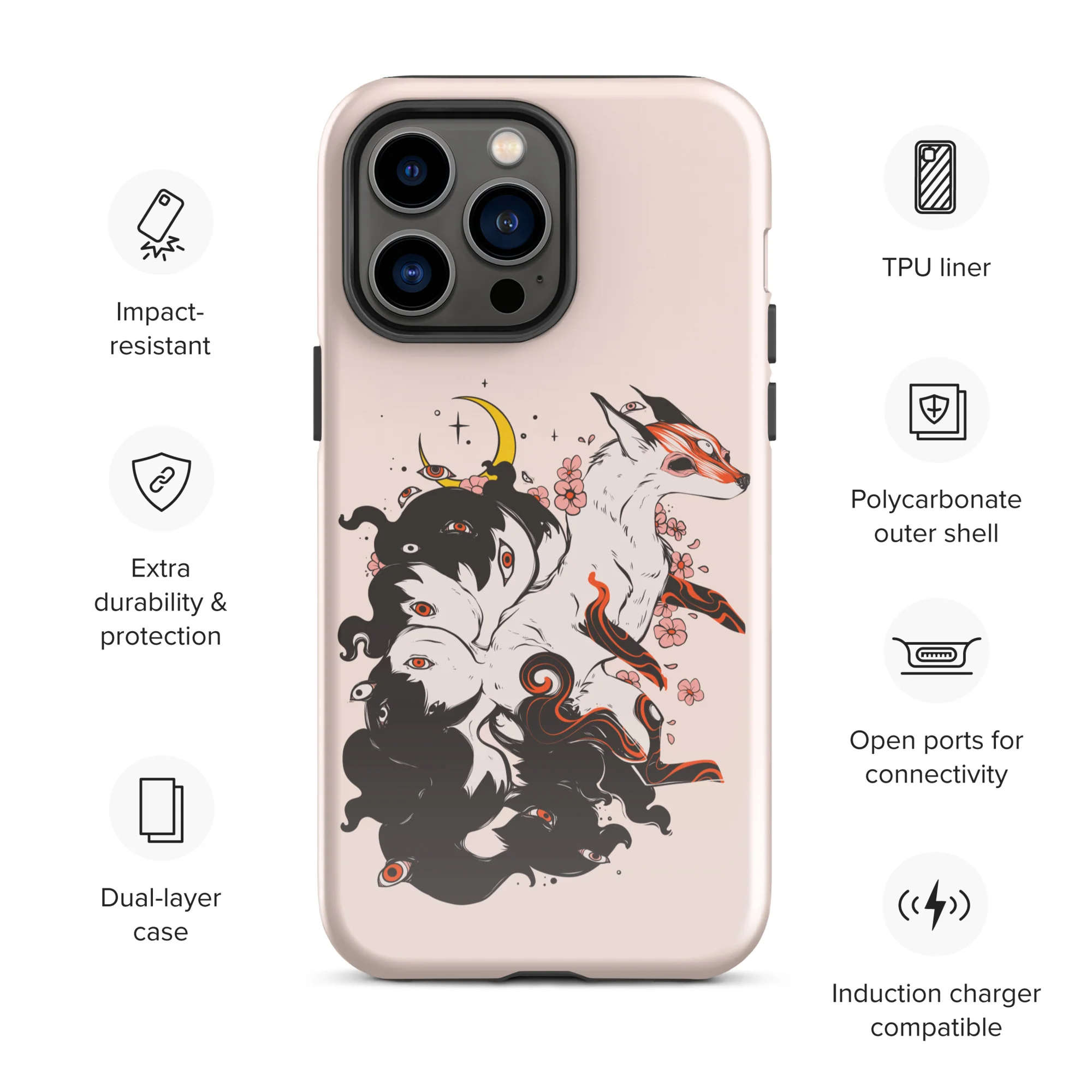 Kitsune Cherry Blossoms, Tough Case For iPhone® - Image 3