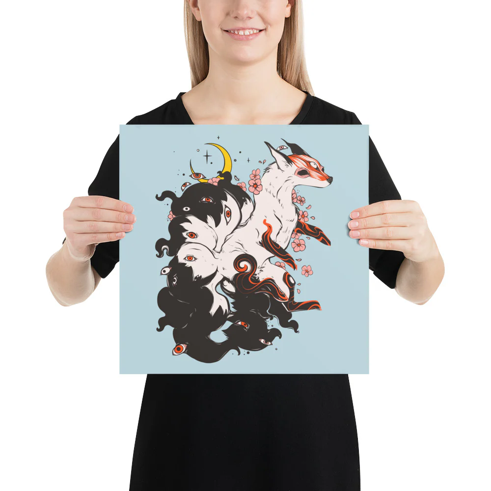 Kitsune Fox, Matte Art Print Poster - Image 10