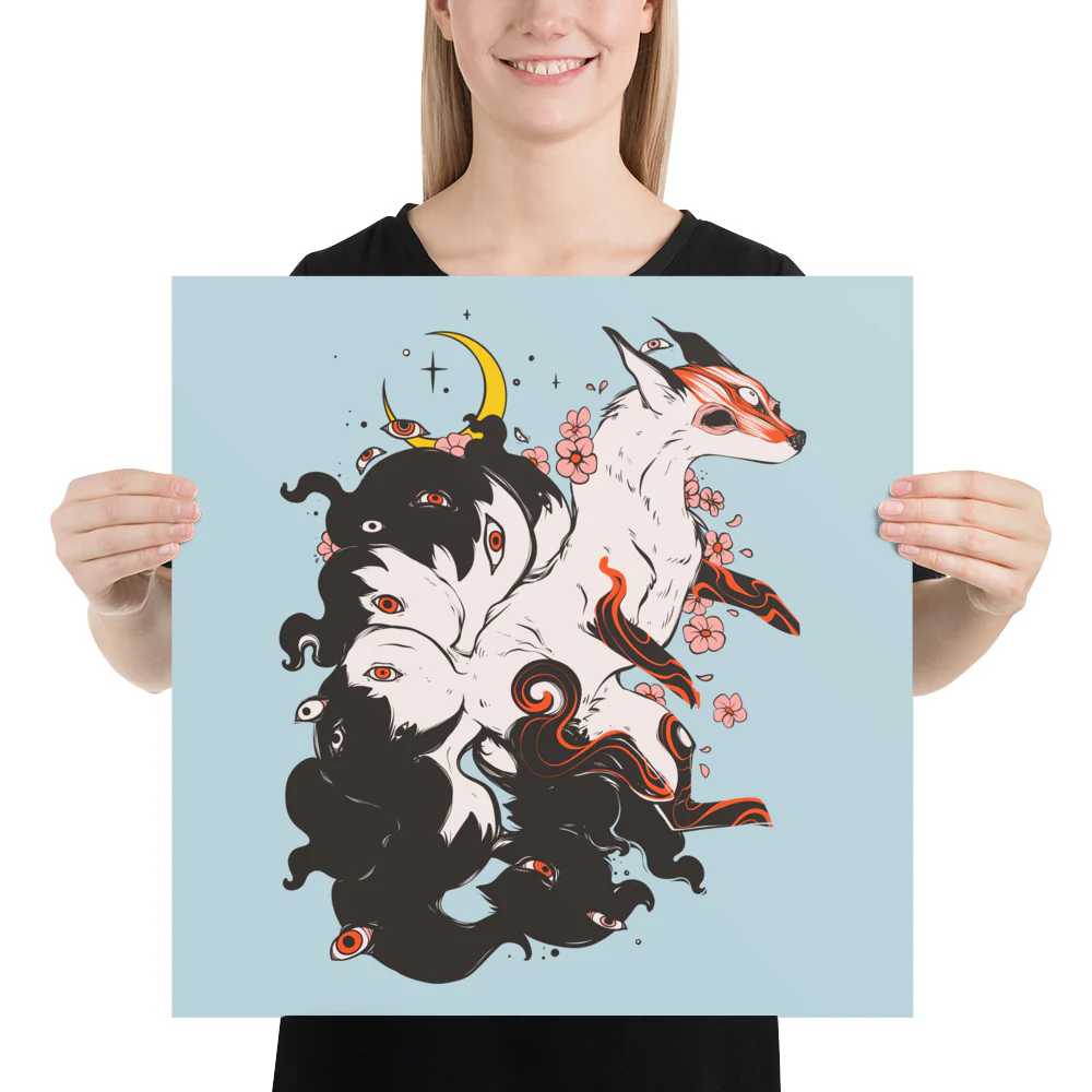 Kitsune Fox, Matte Art Print Poster - Image 11