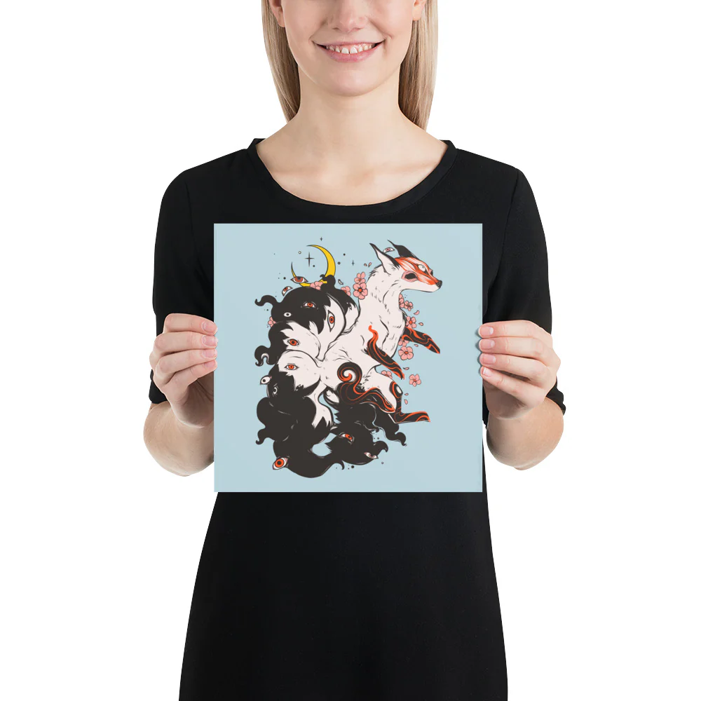 Kitsune Fox, Matte Art Print Poster - Image 3
