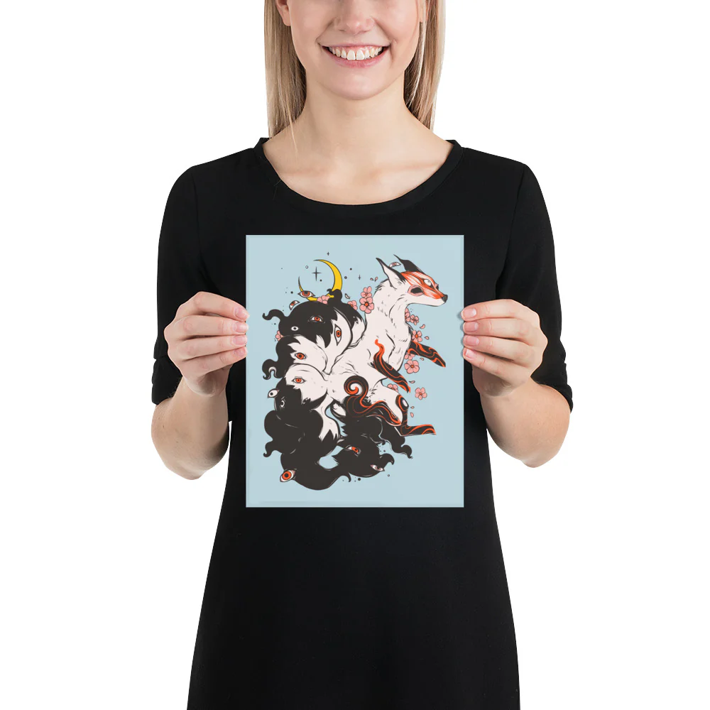 Kitsune Fox, Matte Art Print Poster - Image 5