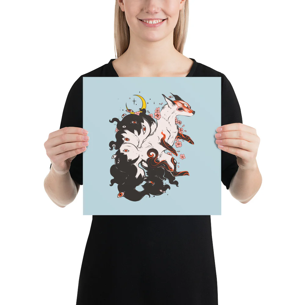 Kitsune Fox, Matte Art Print Poster - Image 7