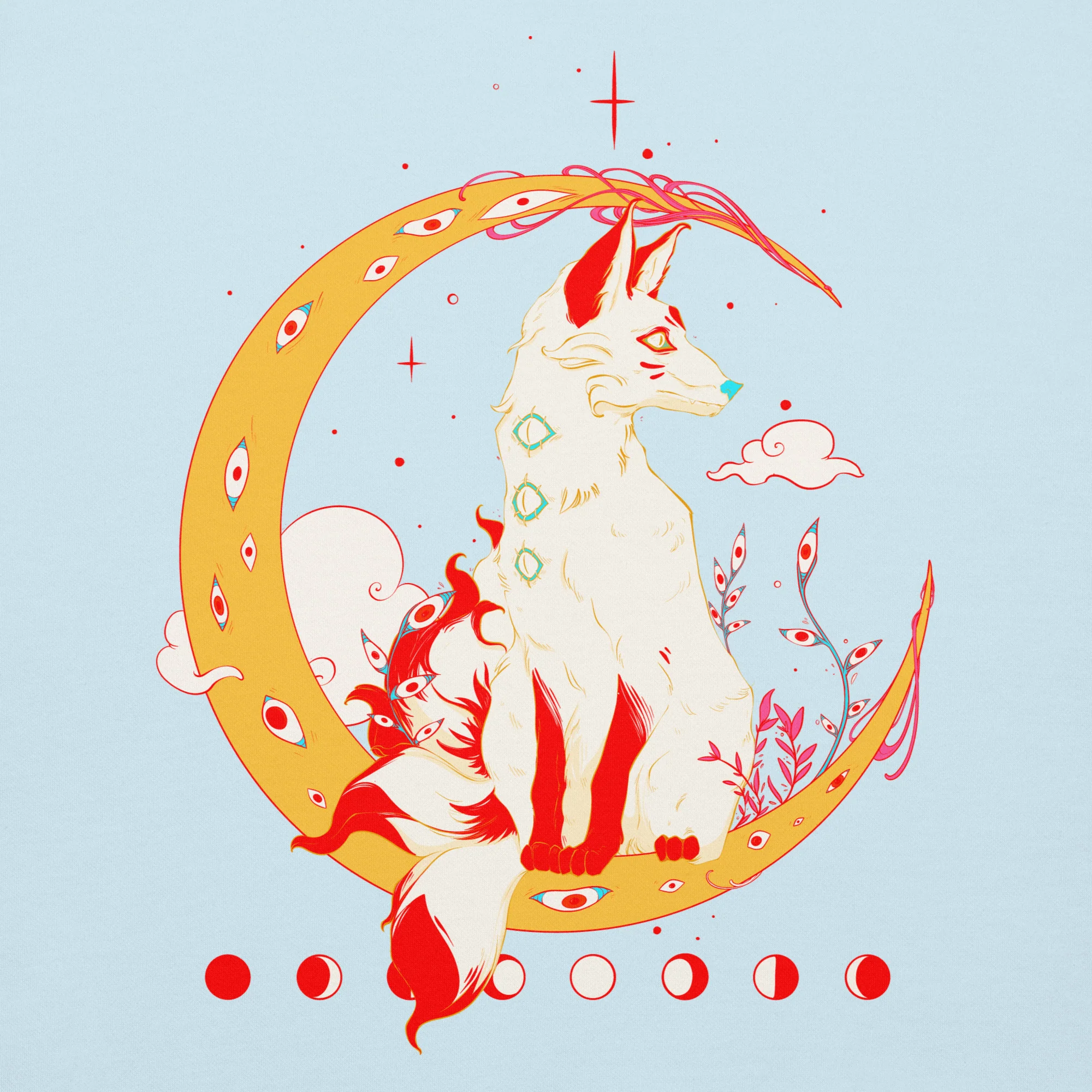 Kitsune Fox, Unisex Hoodie - Image 2