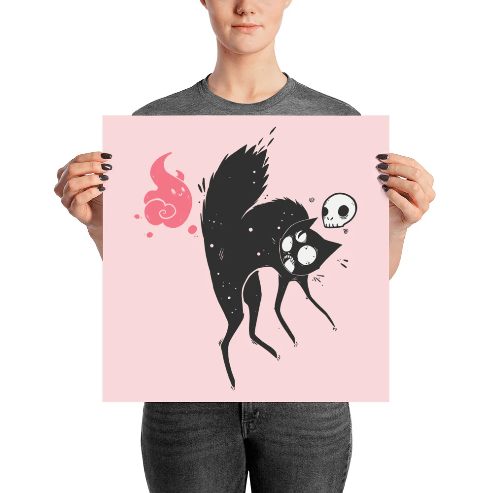 Kuro Black Cat Art Print Poster - Image 5