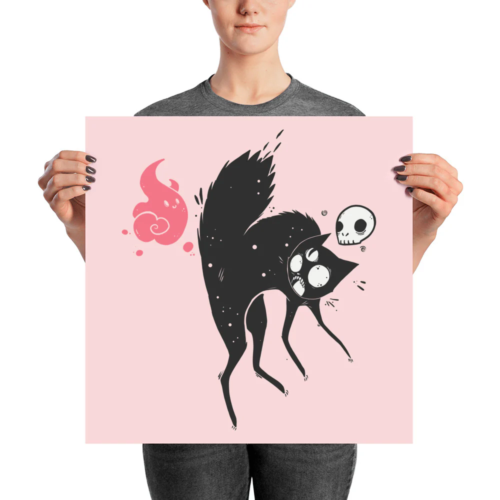 Kuro Black Cat Art Print Poster - Image 6