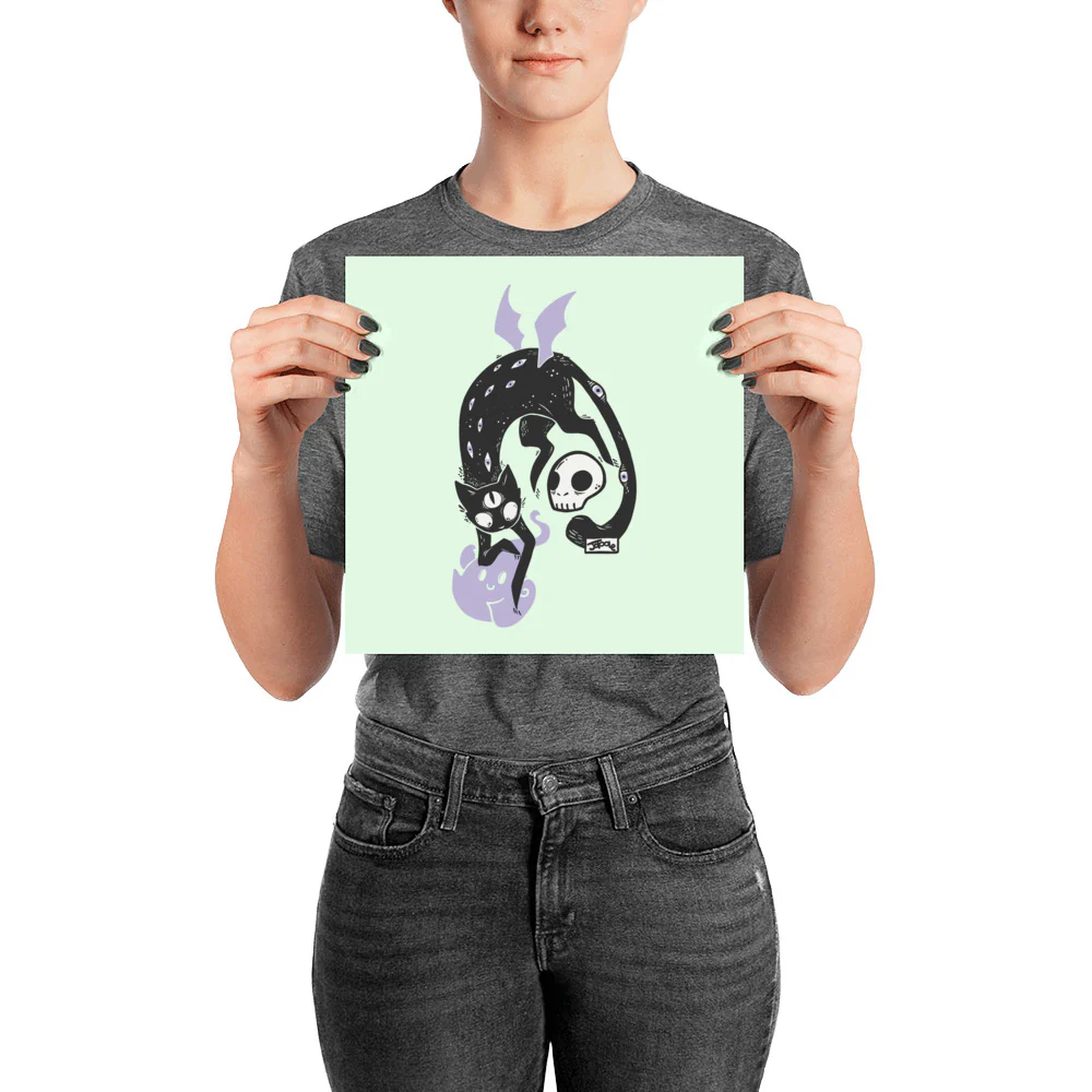 Kuro Black Cat Matte Art Print Poster - Image 3
