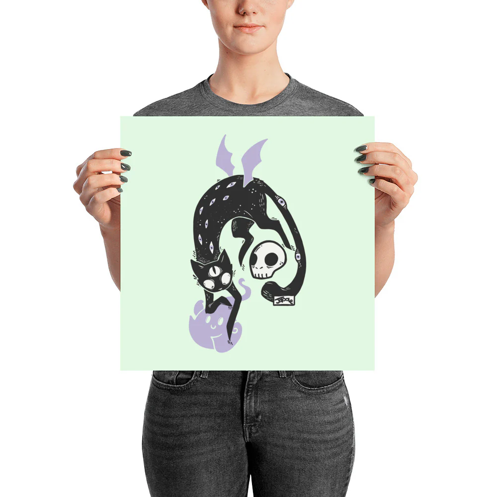 Kuro Black Cat Matte Art Print Poster - Image 5