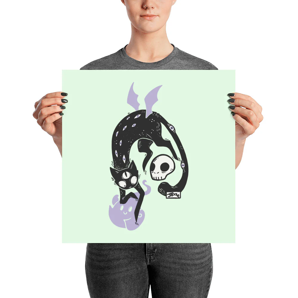 Kuro Black Cat Matte Art Print Poster - Image 6