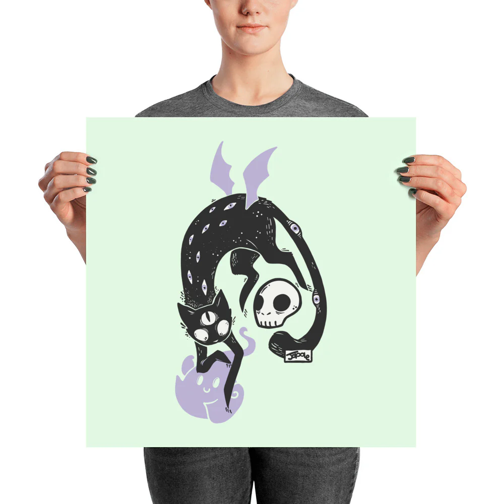 Kuro Black Cat Matte Art Print Poster - Image 7