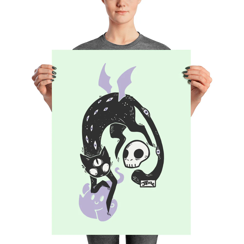 Kuro Black Cat Matte Art Print Poster - Image 8