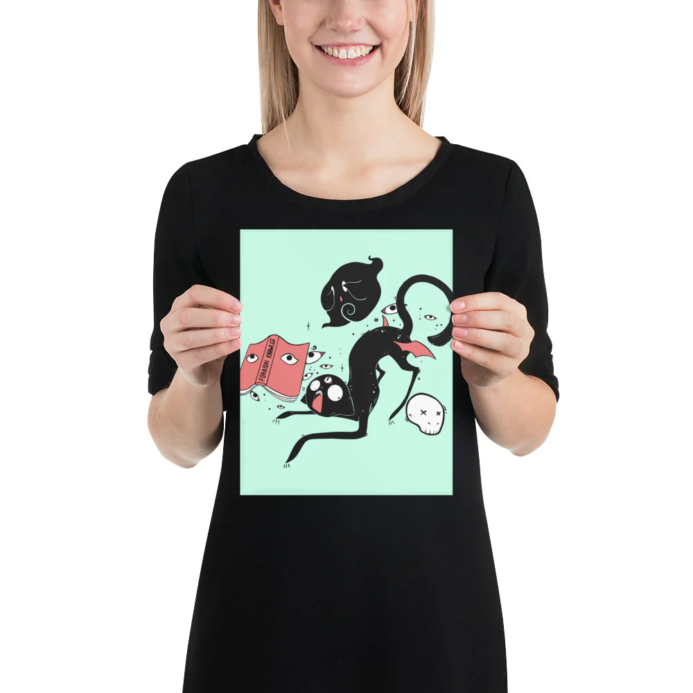 Kuro Black Cat, Matte Art Print Poster - Image 2